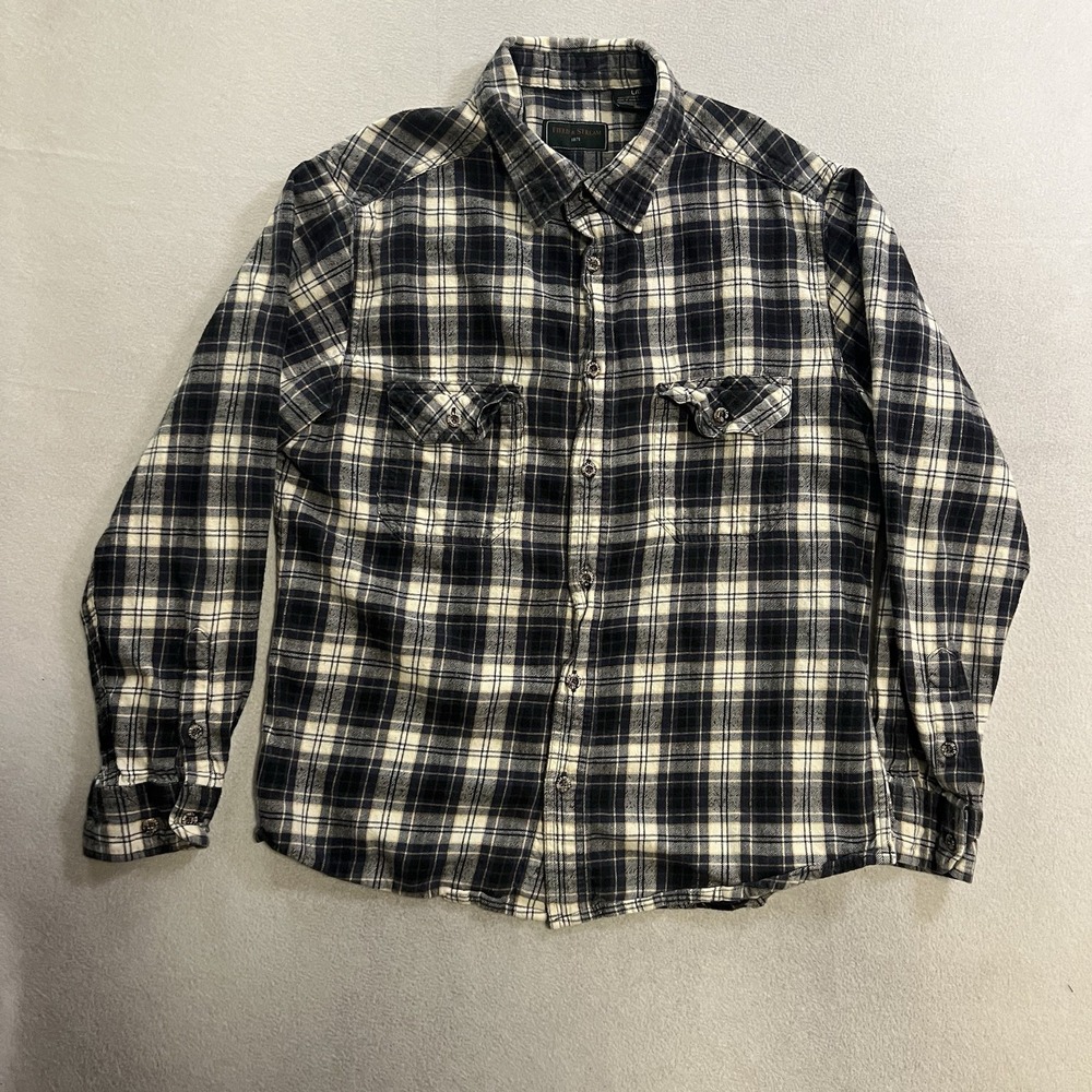 Vintage Field & Stream Flannel Shirt Mens Size Large Plaid Button Up Long Sleeve